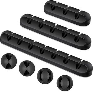 Organizzatore Cavi Multiuso, Clip per Gestione Cavi Autoadesive, Supporto per Cavi USB, Avvolgicavo per Scrivania e Comodino - Product Image 1