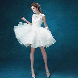 <span class=keywords><strong>Robe</strong></span> de mariée courte pour femmes, <span class=keywords><strong>robe</strong></span> de bal, <span class=keywords><strong>belle</strong></span> <span class=keywords><strong>robe</strong></span> blanche en dentelle - Product Image 5