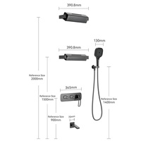 Panneau de douche mural en laiton avec jets cascade supérieurs à 360 degrés, système de douche intelligent, mitigeur de bain de luxe chaud/froid