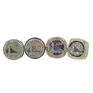 4 pièces Anneaux en verre <span class=keywords><strong>Stephen</strong></span> <span class=keywords><strong>Curry</strong></span> <span class=keywords><strong>Golden</strong></span> State Warriors pour le championnat, MVP des finales 2022, haut de gamme, décontracté, pour fans de basketball, objet de collection - Product Image 4
