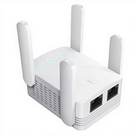 Répéteur WiFi double bande 5G 2,4 GHz/5,8 GHz 300 Mbps en promotion avec couverture de 500-1000 m² et 4 antennes externes, compatible GSM/GPRS/IP/POE