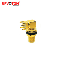 Connecteur coaxial RF SMA femelle étanche à angle droit (90 degrés) pour montage sur panneau, prix usine bas, en vrac