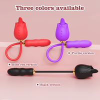 Rosen-Vibrator für Erwachsene, G-Punkt-Stoßdildo mit Zungenleck- und Stoßfunktion, Klitoris-Stimulator für Anal und Brustwarzen