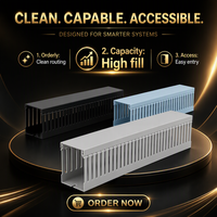 Goulotte de câblage PVC industrielle grise à dents fines 50x30mm, à fentes étroites et petites fentes denses pour câblage de panneaux et de machines