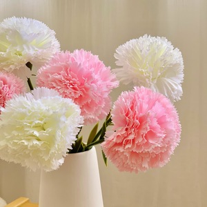 Fleurs artificielles de carnation rose en soie plastique, branche unique, pour la décoration intérieure et les décorations de fêtes - Muyu Chronicles - Product Image 3