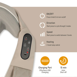 2025 Bestseller Elektrischer Nackenmassagegerät mit Wohltuender Wärme Intelligentes Shiatsu Nacken- und Rückenmassagegerät - Product Image 6