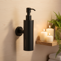 Botol Dispenser Sabun Cair Silinder Stainless Steel Baru NES-JD1 dengan Pompa Busa Desain Modern untuk Kamar Mandi Hotel