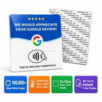 Carte NFC Google Review en acrylique solide imperméable de 2 mm -40 ° De la lettre C à la lettre 60 ° Température de fonctionnement : plus de 100 000 cycles avec support adhésif 511