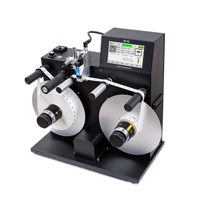 Automatic Label Printing and Rewinding Machine Barcode QR Code DataMatrix Code Expiration Date Production Period Serial Number