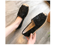 Chaussures plates en jute pour femmes, espadrilles, dernier design, confortables, en tissu EVA et coton, chaussures en toile à fleurs pour femmes, été 2023