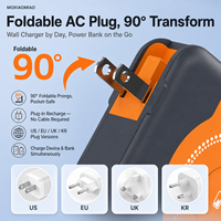 Batterie externe magnétique sans fil 10000mAh, chargeur portable pour 5 appareils (téléphone, montre, écouteurs) avec prise pliable