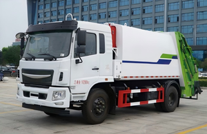 Camión compactador de basura comercial de carga trasera, camión de recolección de residuos con diferentes opciones de compresión, camión de residuos OEM personalizable para gestión de residuos. - Product Image 2