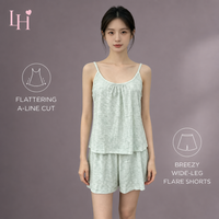 Ensemble de vêtements de nuit pour femmes en tricot slub certifié écologique, non toxique, avec col ras du cou, pour la chambre à coucher, la nuit et la relaxation