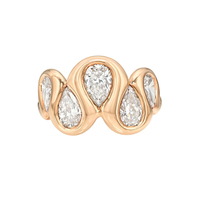 Gemnel Nouveauté Bague en or 18 carats avec diamant en forme de goutte d'eau inversée pour femmes