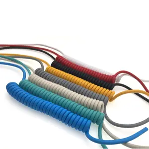 Flexible Cable Spiral Multicolor Extension Spring Cable Custom Coiled Cable