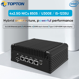 Topton New 4x2.5G NICs พีซีขนาดเล็กไร้พัดลม เสียงรบกวนศูนย์ Intel Core i5 1235U U300E 8505 2xDDR5 NVMe HD/DP/Type-C IoT Firewall คอมพิวเตอร์ - Product Image 6
