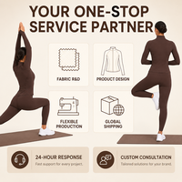 Ensemble de yoga 2 pièces personnalisé pour femme : veste à fermeture éclair intégrale à manches longues et leggings taille haute – Tenue de sport et fitness en gros