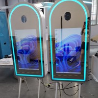 Neuer 2026 Beliebter Magic Mirror DSLR Fotoautomat mit 65-Zoll-Rahmen, 32-Zoll-Touchscreen, Sofortdruck & Flightcase