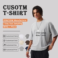 Sommerliche, hochwertige 275G Plus Size Herren Cropped Boxy T-Shirts – Oversized Baumwoll-T-Shirts für Herren – Hochwertige Freizeit-T-Shirts für Herren