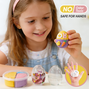 Kit de pâte à modeler super légère <span class=keywords><strong>pour</strong></span> Pâques - Non toxique, non collante, ne se décolore pas, ensemble tout-en-un <span class=keywords><strong>pour</strong></span> œufs de Pâques/panier, séchage à l'air, forme facile <span class=keywords><strong>pour</strong></span> <span class=keywords><strong>les</strong></span> enfants - Product Image 5