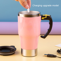 Tasse à agitation automatique personnalisée, gobelet portable en acier inoxydable, gobelet à eau réutilisable, mélange automatique, lait, café avec poignée avec couvercle