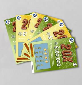 Fabrication de cartes à gratter personnalisées avec impression couleur, cartes de loterie, cartes de <span class=keywords><strong>gagnant</strong></span> de lotto, cartes à gratter avec <span class=keywords><strong>code</strong></span> QR scannable - Product Image 1