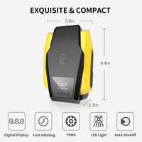 Compresseur d'air portable intelligent pour vélo et voiture, mini compresseur électrique à affichage numérique, 12V 120W, ABS
