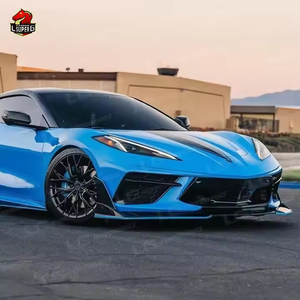 Bodykit noir brillant pour Chevrolet <span class=keywords><strong>Corvette</strong></span> C8 Diffuseurs avant arrière Jupes latérales Installation de trou de voiture d'origine - Product Image 5