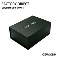 Luxuriöse Schwarze Minimalistische Geschenkbox mit Magnetverschluss, Individuellem Logo, Farbdruck, Schlanker Starrer Klappe, Tragbar, Wasserdicht, Premium EPE