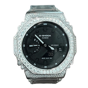 Cubierta de Bisel de Reloj Modificada de Alta Calidad en Plata 925 con Incrustaciones de Moissanita VVS D para GA-<span class=keywords><strong>2100</strong></span>/GA-2110/GAB2100 - Product Image 1