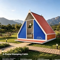Maison conteneur préfabriquée de 20 pieds, maison pliante triangulaire, bureau scolaire, villa de glamping, cabane de tourisme panoramique, espace de loisirs extérieur
