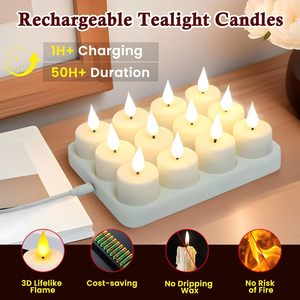 <span class=keywords><strong>Bougie</strong></span> <span class=keywords><strong>LED</strong></span> à flamme vacillante 3D avec télécommande, minuterie et variateur d'intensité, <span class=keywords><strong>rechargeable</strong></span> par USB, fabriquée en Chine, pour la décoration de la maison et les mariages - Product Image 6
