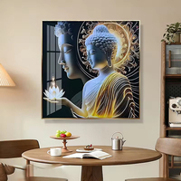 Peinture murale de luxe Art Déco Bouddha Sakyamuni, affiches imprimées en haute définition, toile, cristal, porcelaine, décoration intérieure