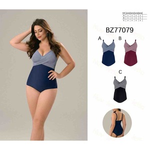 Costume da bagno intero taglie forti con controllo pancia, monokini sexy e coprente per la spiaggia BZ77079 - Product Image 1
