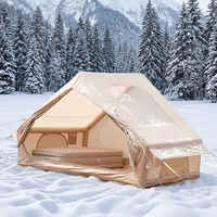 Tente de camping gonflable de haute qualité pour la famille, portable, imperméable, avec grand hublot, tente de camping gonflable pour l'hiver