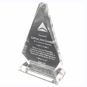 Customized K9 Beveled Triangle Crystal Awards