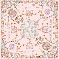 Tapis de Mahjong Mandala Coquillage Rose Pliable Luxe Moderne Antidérapant en Caoutchouc Motif Conque Océanique Nautique avec Règles de Mahjong