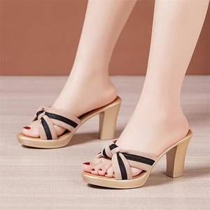 Sandali donna Open Toe Fish bocca nera <span class=keywords><strong>zeppa</strong></span> leggera estate pantofole piatte <span class=keywords><strong>con</strong></span> pizzo per l'autunno stile Sexy - Product Image 5