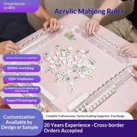 Règle de placement de tuiles de Mahjong en acrylique pour le Mahjong américain, support de placement de tuiles, trieur de jeux d'échecs et de cartes, fabrication sur mesure en usine