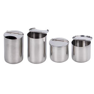 Juego de Recipientes Cilíndricos de Acero Inoxidable con Tapa Abatible, Recipiente para Almacenamiento de Alimentos, Color Sólido, Bandeja de Tratamiento de Alta Calidad, Uso General - Product Image 1