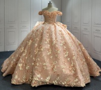 Robe de bal longue Mumuleo grande taille, style princesse, épaules dénudées, couleur bonbon, appliqués de fleurs 3D, 100% coton