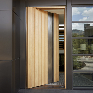 Skyland Luxury Design Wood Entry Double Main Wooden <strong>Security</strong> Door Villa Front Entrance Oak Veneer Wooden Entry Pivot Doors - Product Image 6