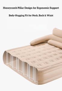 Extra <b>Large</b> Queen Size <b>Inflatable</b> Air Mattress Built-in Pillow Foldable Multi-Functional Bedroom Floor Bed for Outdoor Camping - Product Image 5