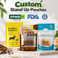 Sachets souples personnalisés imprimés avec fermeture éclair pour aliments, snacks, friandises pour animaux, poudres et produits secs