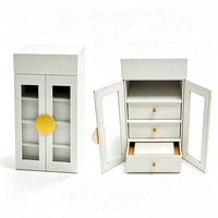 Caja de Regalo Rígida de Lujo Personalizada con Doble Puerta, Cajones y Ventana para Sets de Regalo de Belleza y Cuidado de la Piel