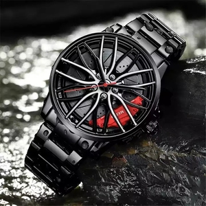 Orologio sportivo al quarzo da <span class=keywords><strong>uomo</strong></span> di lusso vetro nero cerchio mozzo Design all'ingrosso stile Business in lega gioielli di moda per <span class=keywords><strong>uomo</strong></span> all'aperto - Product Image 6