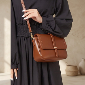 ZOLO LEATHERS Classic Brown Genuine Leather Crossbody <b>Bag</b> with Zipper Closure Anti-Theft & Multi-Functional Design for Women - Product Image 4
