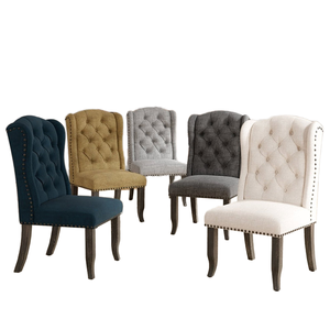 Ensemble de chaises de salle à manger de style européen contemporain minimal Chaises de restaurant et d'hôtel en tissu moderne personnalisables - Product Image 1