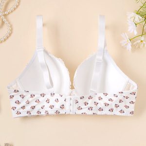<span class=keywords><strong>Reggiseno</strong></span> Push-Up con Ferretto Taglia Grande <span class=keywords><strong>Bianco</strong></span> Sexy con Stampa Floreale Gotica in <span class=keywords><strong>Pizzo</strong></span> per Donne - Product Image 4