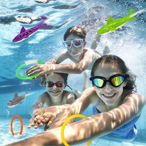 Anneaux de plongée pour enfants 4 pièces jouets colorés pour évier de <span class=keywords><strong>piscine</strong></span> pour l'entraînement de natation sous-marine et les jeux d'été amusants dans les piscines d'arrière-cour - Product Image 2